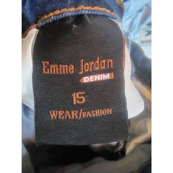 Emme Jordan Womens Denim Jeans Distressed Skinny Blue Wash Size 15 - Picture 4 of 4